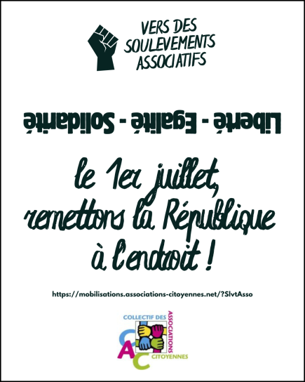 affiche le 1er juillet, remettons la République à l'endroit